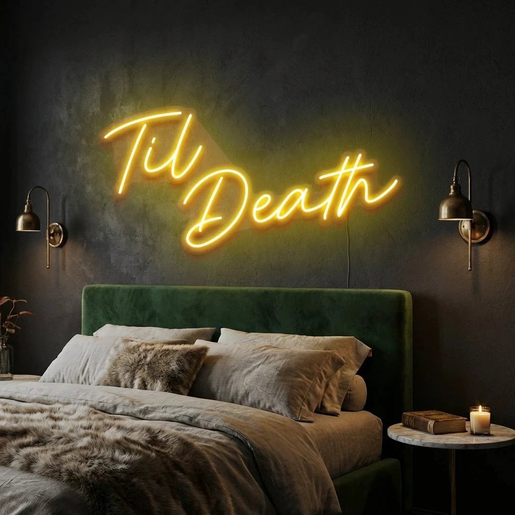 Til Death Led Neon Sign Light, Neon Sign Wedding, Neon Sign Wedding Backdrop
