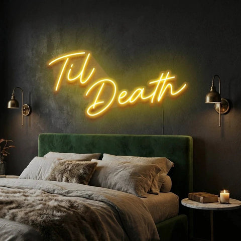 Til Death Led Neon Sign Light, Neon Sign Wedding, Neon Sign Wedding Backdrop