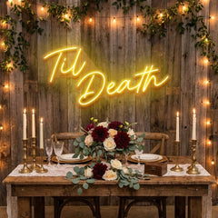 Til Death Led Neon Sign Light, Neon Sign Wedding, Neon Sign Wedding Backdrop