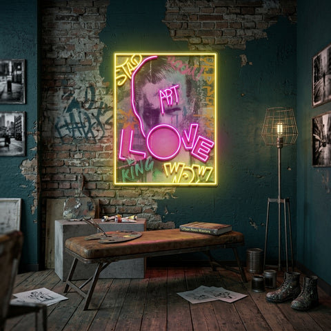 Art King In Collapse Art LED Neon Sign Light Pop Art