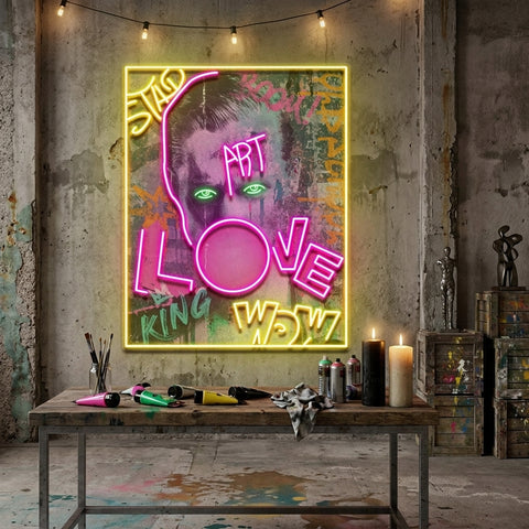 Art King In Collapse Art LED Neon Sign Light Pop Art