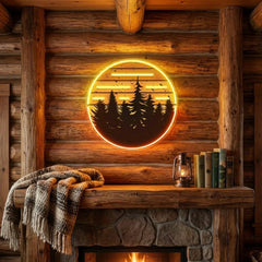 80s Style Grunge Striped Sunsets Artwork Led Neon Sign Light