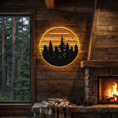 80s Style Grunge Striped Sunsets Artwork Led Neon Sign Light
