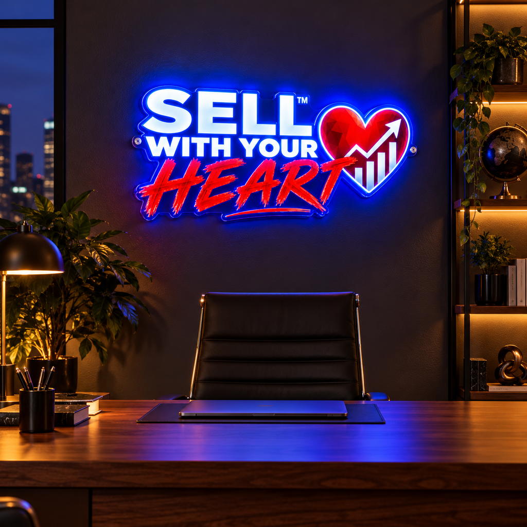 SELL WITH YOUR HEART Business Logo - Custom LED Neon Sign