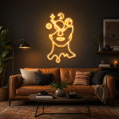 Galaxy Brain Led Neon Sign Light