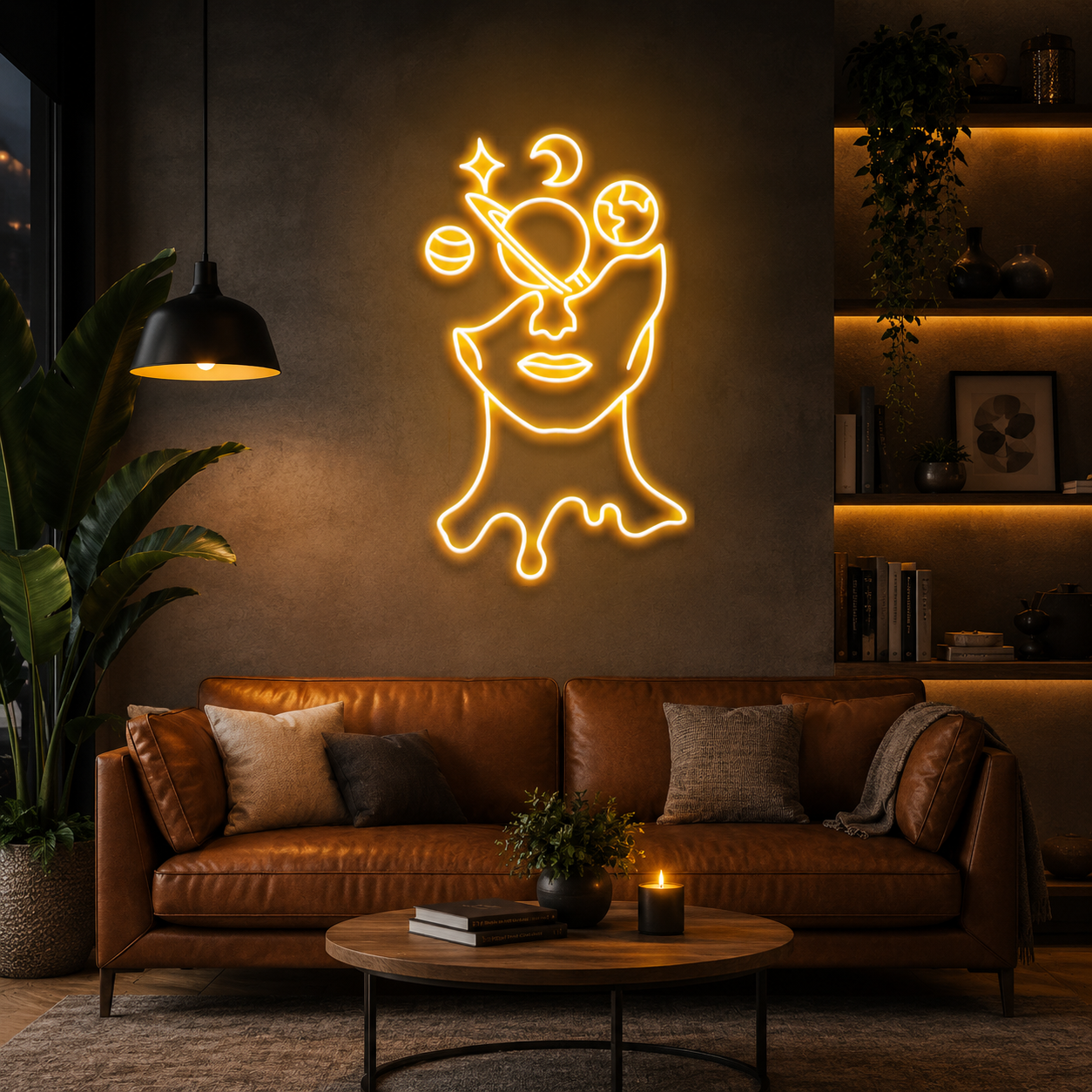 Galaxy Brain Led Neon Sign Light