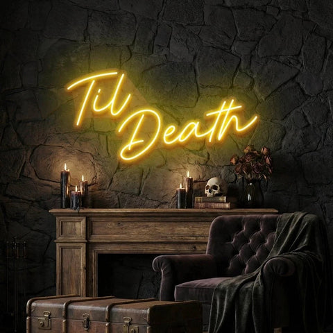 Til Death Led Neon Sign Light, Neon Sign Wedding, Neon Sign Wedding Backdrop