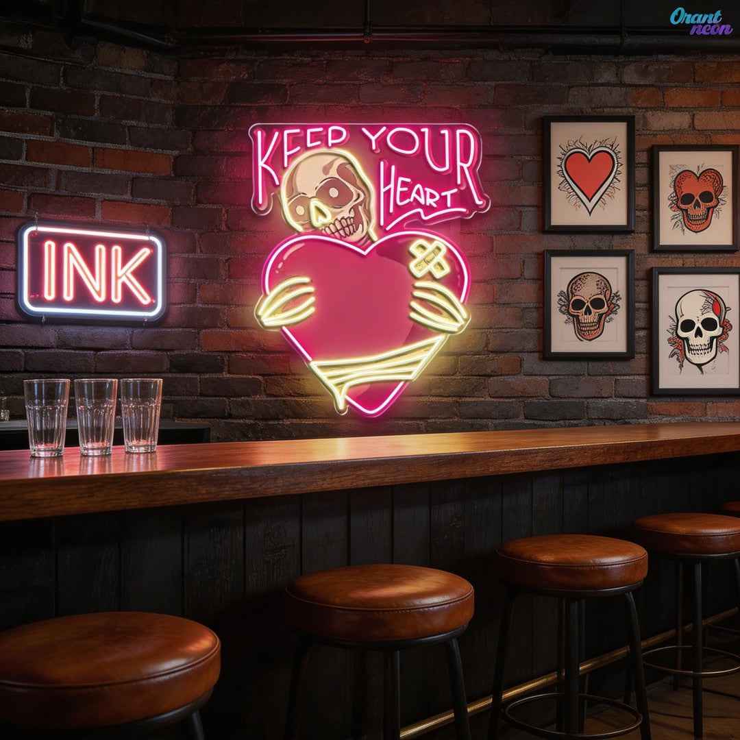 Rattle My Heart: Love to the Bone Best Gift For Valentine Neon Sight Light Artwork