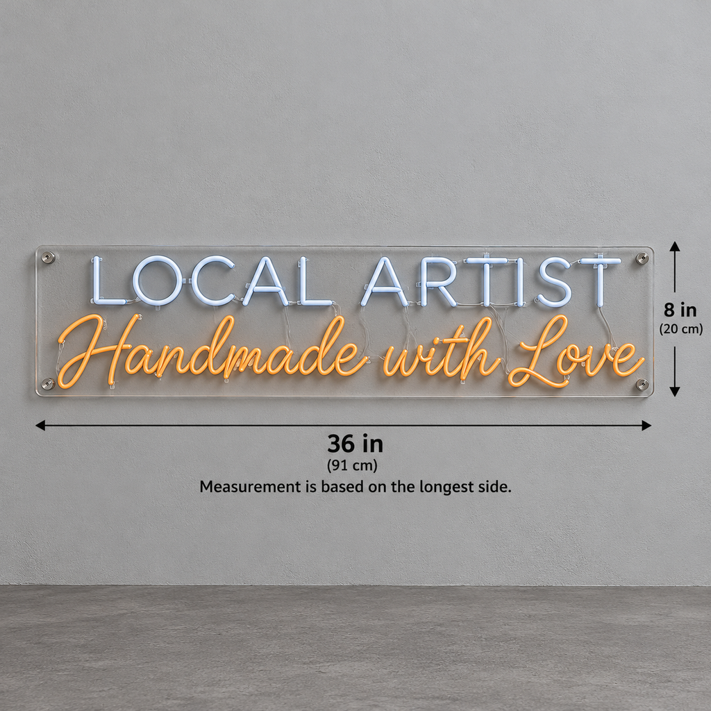 Local Artist Handmade with Love Logo - Custom LED Neon Sign