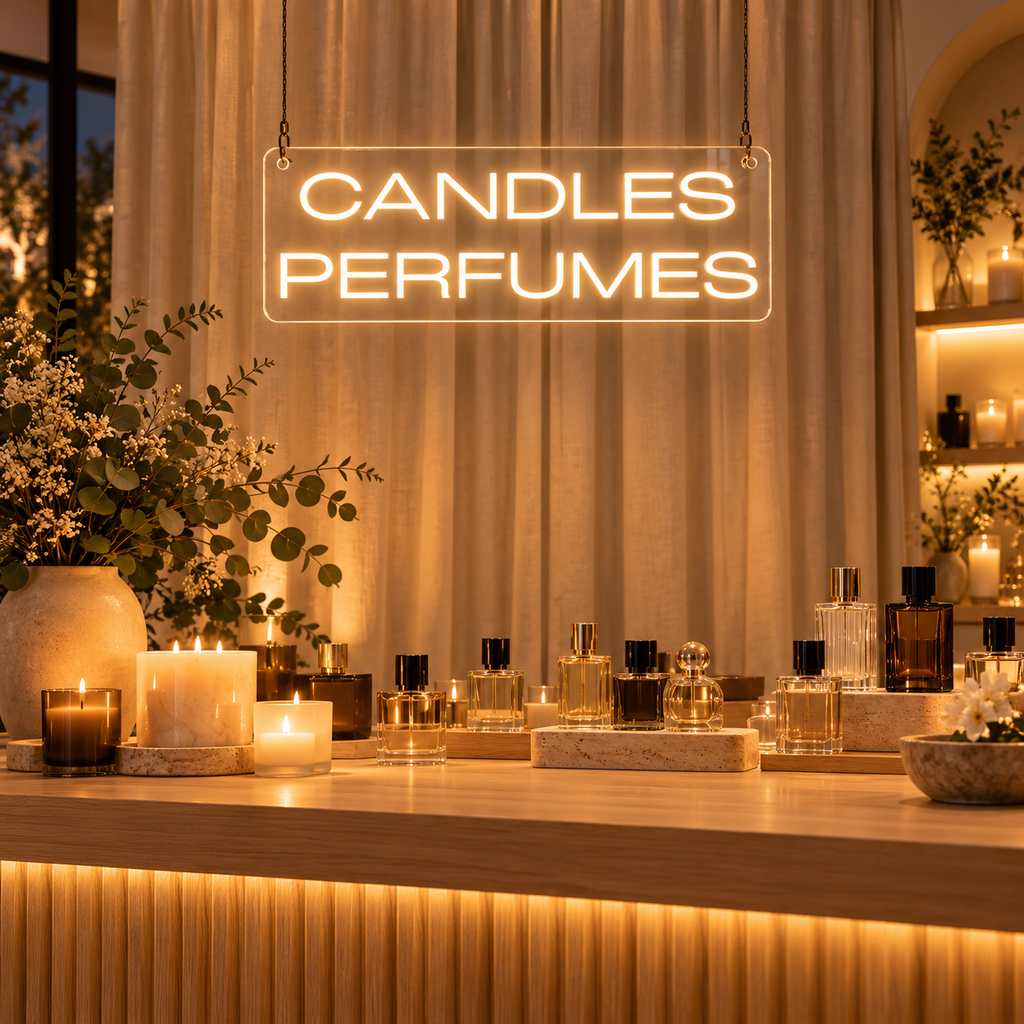 Candles Perfumes Logo - Custom LED Neon Sign