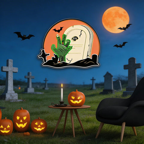 Halloween LED Neon Sign – Glowing Pumpkin with Witch Hat | Spooky Wall Decor for Halloween Parties & Home