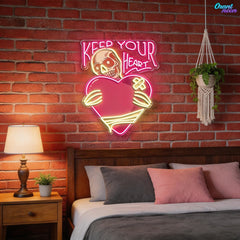 Rattle My Heart: Love to the Bone Best Gift For Valentine Neon Sight Light Artwork