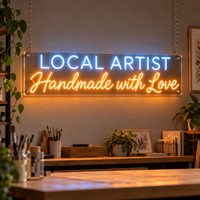 Local Artist Handmade with Love Logo - Custom LED Neon Sign