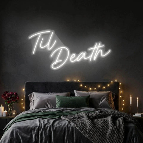 Til Death Led Neon Sign Light, Neon Sign Wedding, Neon Sign Wedding Backdrop