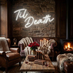 Til Death Led Neon Sign Light, Neon Sign Wedding, Neon Sign Wedding Backdrop