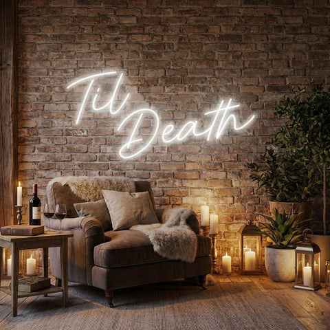 Til Death Led Neon Sign Light, Neon Sign Wedding, Neon Sign Wedding Backdrop