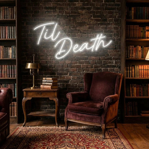 Til Death Led Neon Sign Light, Neon Sign Wedding, Neon Sign Wedding Backdrop