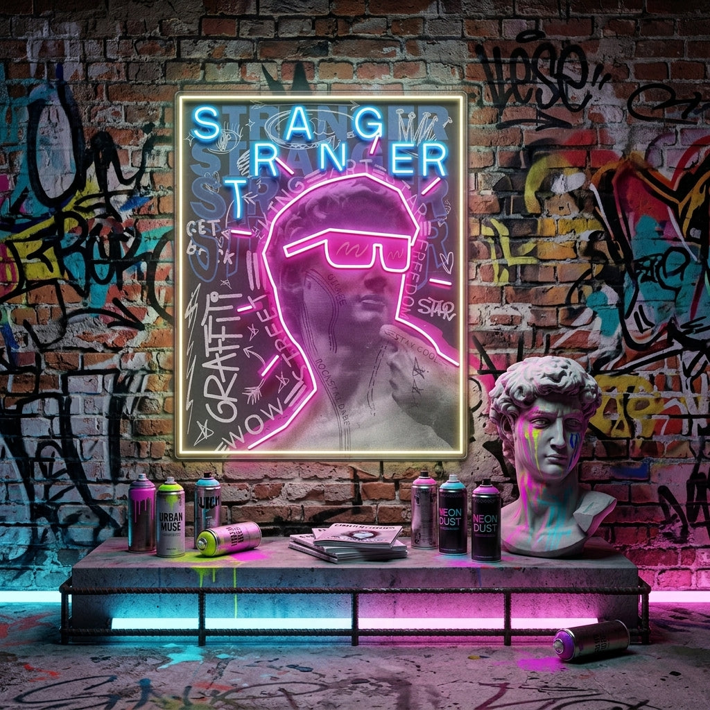 David Stranger Collapse Art LED Neon Sign Light Pop Art