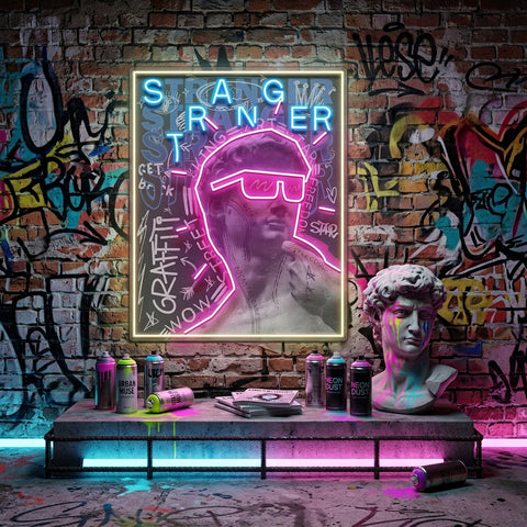 David Stranger Collapse Art LED Neon Sign Light Pop Art