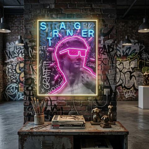 David Stranger Collapse Art LED Neon Sign Light Pop Art