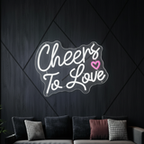 Cheers to Love Neon Sign Valentines Neon Sign - VN03 - Customneonstudio