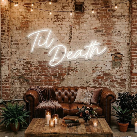 Til Death Led Neon Sign Light, Neon Sign Wedding, Neon Sign Wedding Backdrop