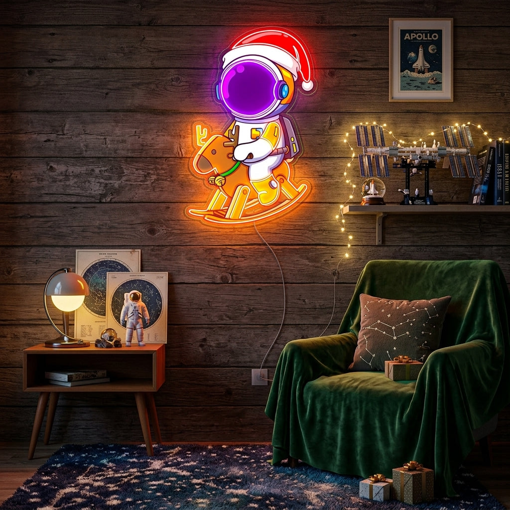 Astronaut Christmas 4 Led Neon Acrylic Artwork