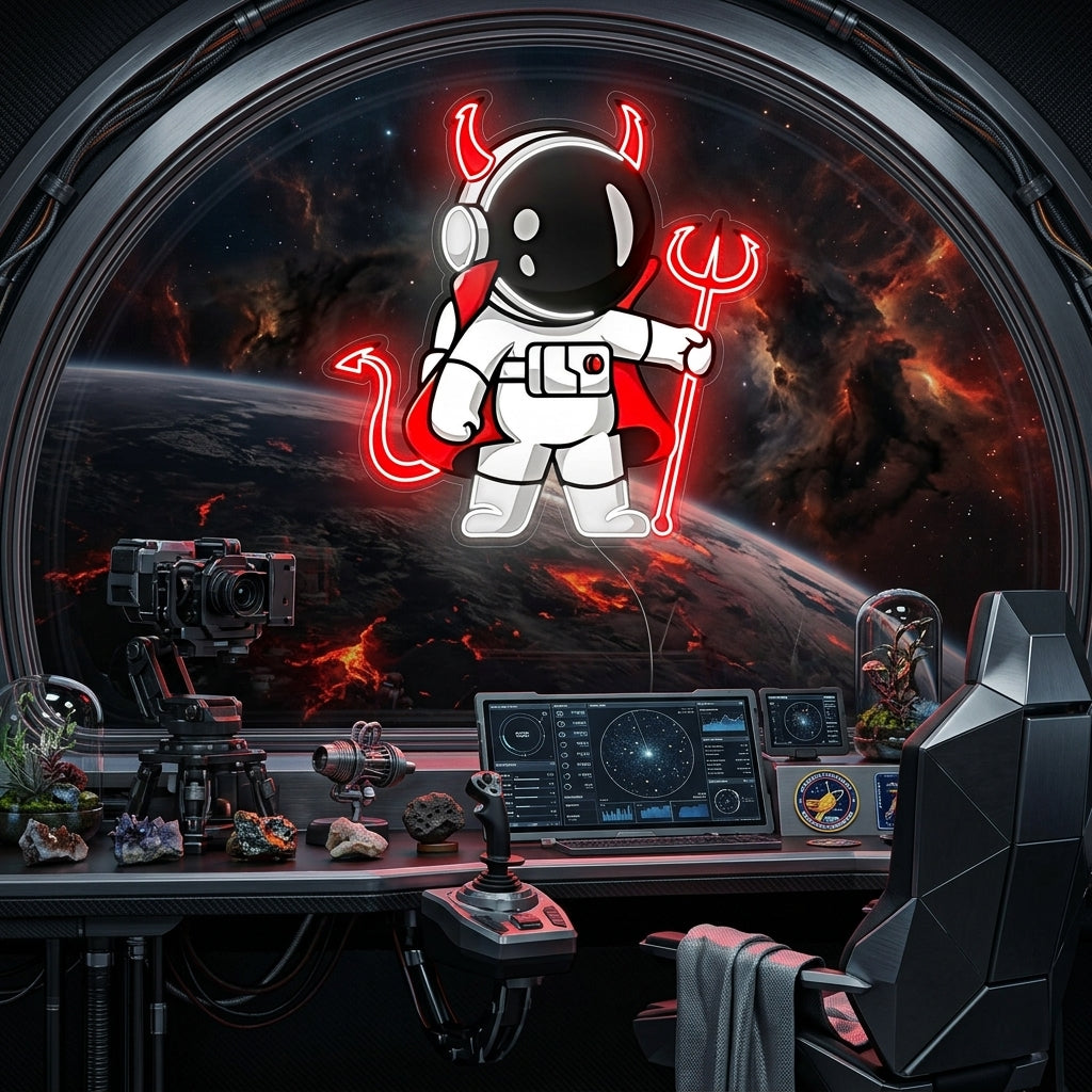 Astronaut Devil Led Neon Acrylic Artwork