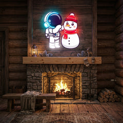 Astronaut Snowman Christmas Led Neon Acrylic Artwork