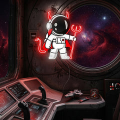 Astronaut Devil Led Neon Acrylic Artwork