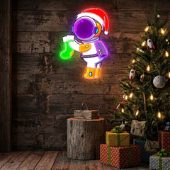 Astronaut Santa Christmas 2 Led Neon Acrylic Artwork