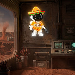 Astronaut Mexican Guns Led Neon Acrylic Artwork