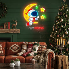 Astronaut with Moon Christmas Led Neon Acrylic Artwork