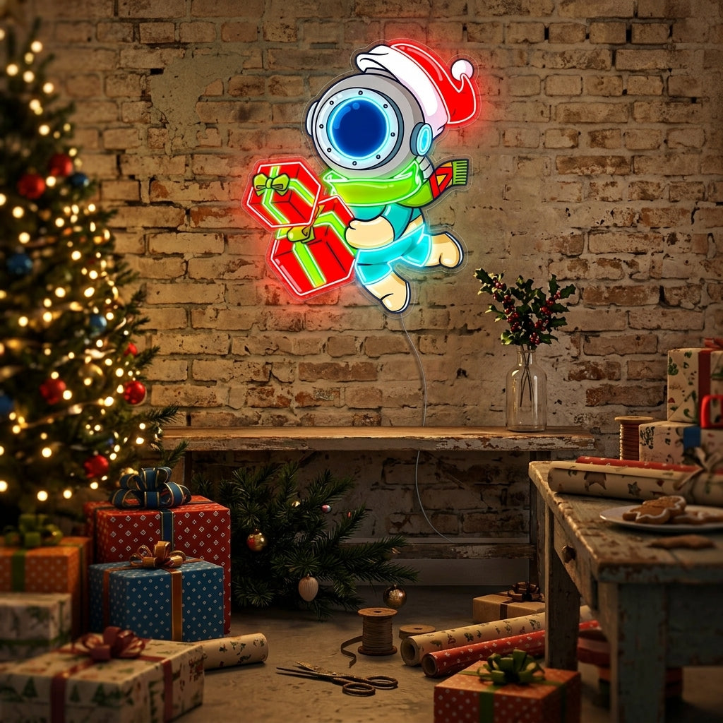 Astronaut Christmas 5 Led Neon Acrylic Artwork