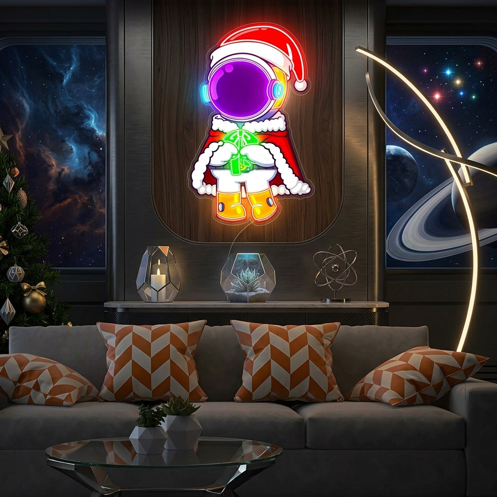 Astronaut Santa Christmas 1 Led Neon Acrylic Artwork