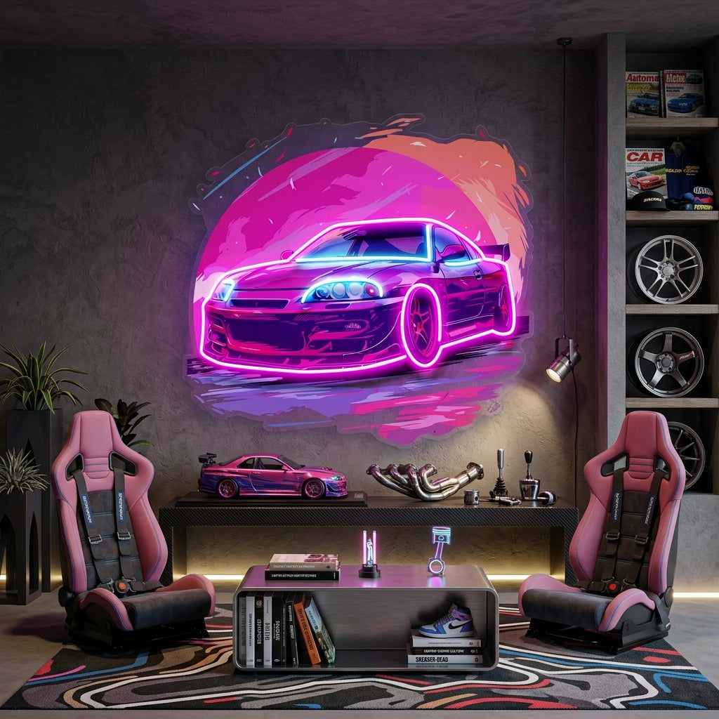 Colorful Car LED Neon Sign Light Pop Art