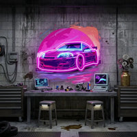Colorful Car LED Neon Sign Light Pop Art
