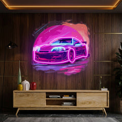 Colorful Car LED Neon Sign Light Pop Art