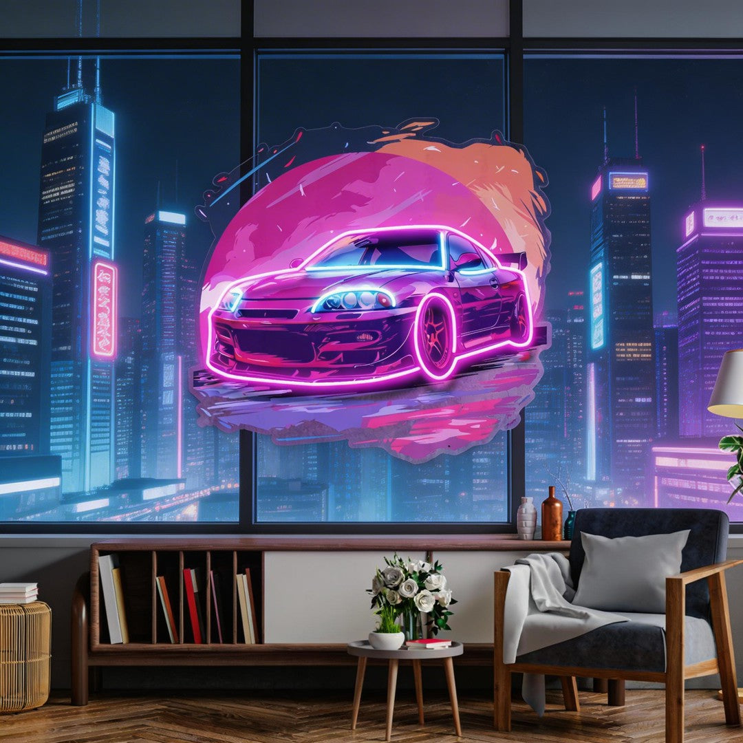 Colorful Car LED Neon Sign Light Pop Art