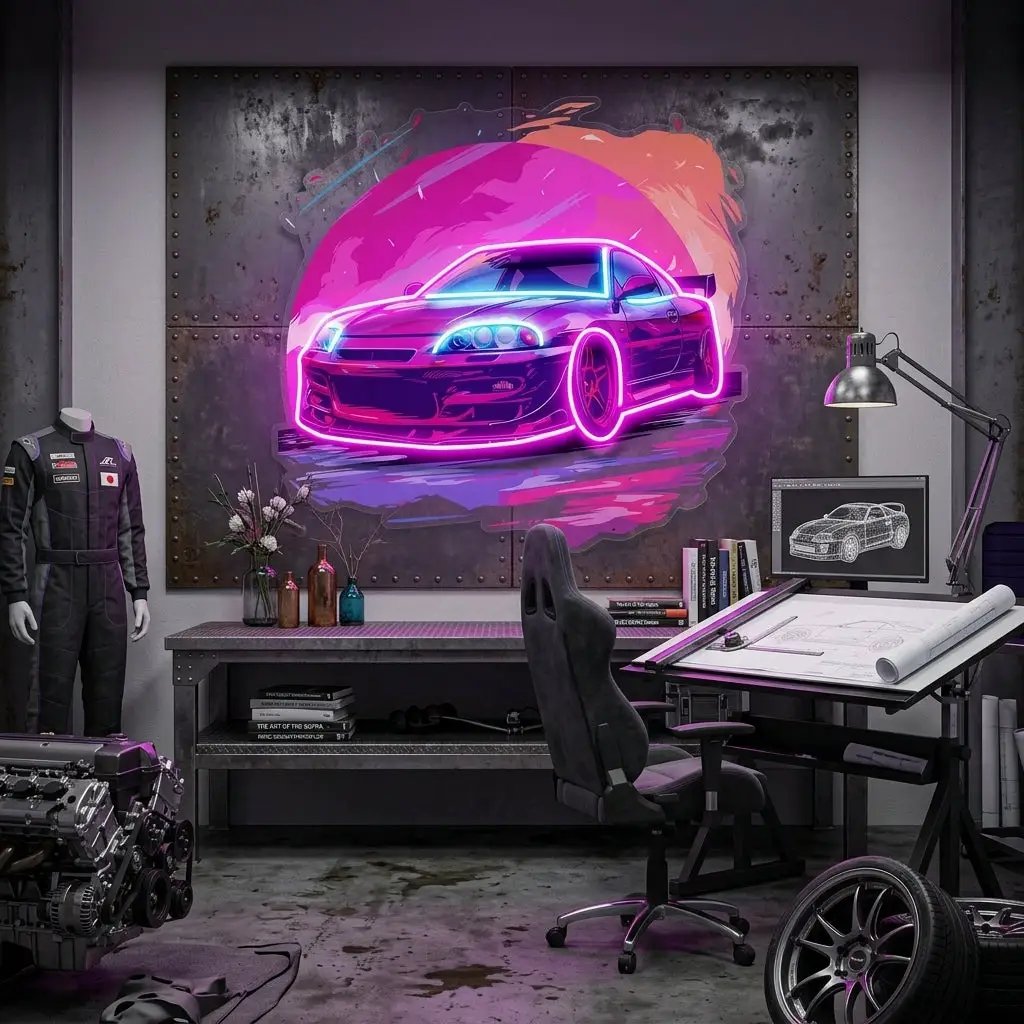 Colorful Car LED Neon Sign Light Pop Art