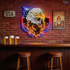 AMERICAN EAGLE and Flag Neon Sign