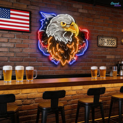 AMERICAN EAGLE and Flag Neon Sign