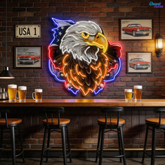 AMERICAN EAGLE and Flag Neon Sign