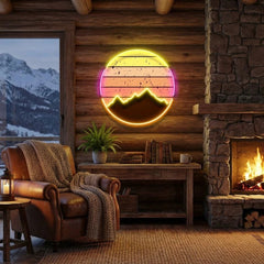 Abstract Vintage Sunrise Artwork Led Neon Sign Light