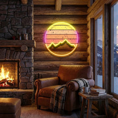 Abstract Vintage Sunrise Artwork Led Neon Sign Light