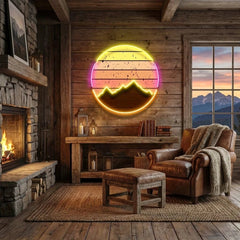 Abstract Vintage Sunrise Artwork Led Neon Sign Light