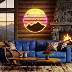Abstract Vintage Sunrise Artwork Led Neon Sign Light