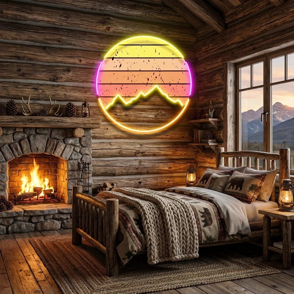 Abstract Vintage Sunrise Artwork Led Neon Sign Light