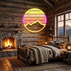 Abstract Vintage Sunrise Artwork Led Neon Sign Light
