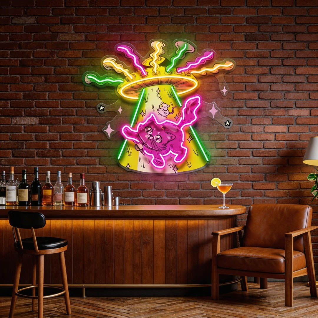 Adventurous Cat LED Neon Sign Light Pop Art